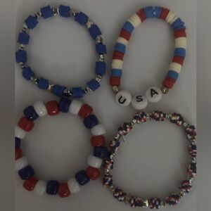 Patriotic Beaded Bracelets Set